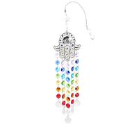 DECOMELODY Evil Eye Crystal Suncatcher Pendant for Garden Decoration Lightweight Hanging Decor for Windows Beautiful Rainbow Maker for Home and Bedroom Evil Charm