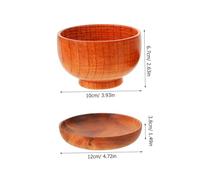 DECOMELODY Extra Wooden Salad Bowl with Fork and Spoon Thick Bottom Stable Wood Serving Bowl for Fruits Soup Noodles Kitchen Use Smooth Edges and Anti-Scald Design Acacia Wood Dinnerware