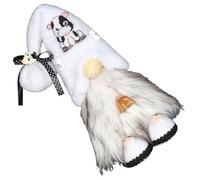 DECOMELODY Faceless Gnome Doll Decorative Cow Cake Dwarf Figurine Milk Bell Desktop Ornament Party Decoration for Home Festival