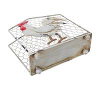 DECOMELODY Farmhouse Rooster Napkin Holder for Table Sturdy Metal Tissue Dispenser with Vintage Diner Design Space-Saving Paper Napkin Stand for Kitchen Dining Bar Countertop Use