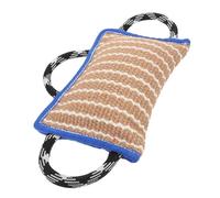 DECOMELODY Flax Dog Bite Pillow with Handles for Puppy Training Lightweight Tug for Interactive Play and Bite Exercise Portable Pet Pull for and Cooperation