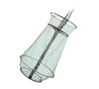 DECOMELODY Foldable Fishing Net Cage with Locking Mouth Nylon Mesh Shrimp Crab Trap for Portable Bait Casting and Easy Open Collapsible Fish Trap for Minnows and Lobsters