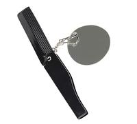 DECOMELODY Folding Beard Comb Keyring Mirror Portable Fine Tooth Pocket Comb for Travel Lightweight and Compact Design for Men Grooming Tool for Beard Care and Styling