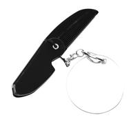 DECOMELODY Folding Beard Comb Keyring Mirror Set Small Foldable Fine Tooth Comb Oval Small Mirror for Men Travel Pocket Grooming Accessories