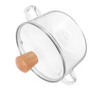 DECOMELODY Glass Cooking Pot with Lid Transparent Double Handle Household Stew Pot for Soup Boiling Steaming Braising Heat Resistant Kitchen Stockpot for Family and Party Use