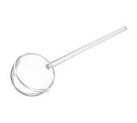 DECOMELODY Glass Ladle Long Handle Angled Mouth Serving Spoon, Crystal Spoon for Coffee Mixing, Tea, Dessert and Sauce, Temperature Resistant, Drip-preventing Design