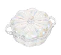 DECOMELODY Glass Pumpkin Candy Dish with Airtight Lid Decorative Sealed Jar for Halloween and Fall Parties Crystal Candy Bowl for Snacks Cookies and Home Centerpiece Storage