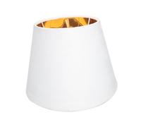 DECOMELODY Gold Lining Cloth Lampshade for Table Lamps Velvet Fabric Lamp Cover with White Outer and Gold Inner Eye-Caring Light Diffuser and Elegant Home Decoration Fits Bulbs