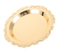 DECOMELODY Golden Iron Cake Stand with Polished Design, Elegant and Unique Snack and Cupcake Display Tray for Home and Christmas Decoration
