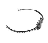 DECOMELODY Goth Skull Design Witch Headband Rhinestones for Halloween Party Queen Crown Tiara for Ladies Banquet Festival Accessory