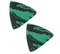DECOMELODY Green Emerald Large Triangle Guitar Picks 2pcs - Bass and Acoustic Guitar Fingertip Accessories for Jazz and Rock Playing