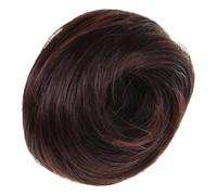 DECOMELODY Hair Bun Extension Wig Scrunchie, Deep Brown Synthetic Straight Hair Doughnut Shaper for Women, Voluminous Updo Chignon Hairpiece Suitable for Hanfu and Traditional Hairstyles