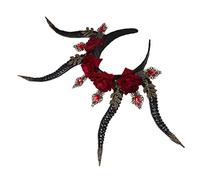 DECOMELODY Halloween Devil Headband Horns Dark Realistic Antelope Design, Gothic Cosplay Party Hair Hoop Accessory for Women, Halloween Costume and Party Supplies