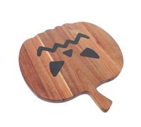DECOMELODY Halloween Pumpkin Shaped Charcuterie Board Made of Resin and Acacia Wood Sturdy Kitchen Display Tray for Meat Cheese Fruits Vegetables Easy to Clean Decorative Serving Platter for