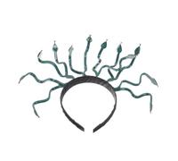 DECOMELODY Halloween Snake Hairband and Cosplay Headband, Deep Green Serpent Headdress Accessory for Women and Girls, Halloween Costume Props for Party and Festival