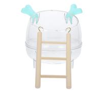 DECOMELODY Hamster Bathroom and Sand Bath Kit Ladder Dual Function Design for Pets Natural Construction for Cleaning Includes All Necessary Bathing Tools
