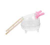 DECOMELODY Hamster Bathroom Sand Bath Container Toilet and Dust Bathtub for Hamsters Gerbils and Pets Easy to Clean Natural Material Design Ladder