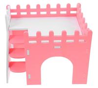 DECOMELODY Hamster Hideout Small Animal Multi-chamber Pink Hedgehog House Decorative Cage Hideaway Suitable for Hamsters and Squirrels