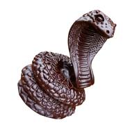 DECOMELODY Hand Carved Chinese Zodiac Snake Sculpture Solid Wood Figurine for Home and Office Decor Feng Shui Animal Ornament for Living and Bedroom African Craftsmanship Elegant Desk Accent