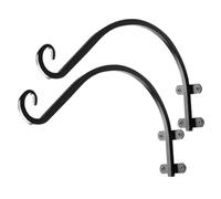 DECOMELODY Hand Forged Metal Hanging Basket Brackets for Outdoor Garden Planter Hangers, Small Size 2pcs Set Suitable for Flower Pots, Lanterns, and Wind Chimes