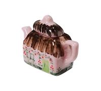 DECOMELODY Hand-painted Miniature Ceramic Teapot Model for Dollhouse Decor Mini House Accessory with Lifelike Details Mini Teapot Ornament for Miniature Playhouse and Craft Display