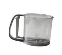 DECOMELODY Handheld Flour Sifter with Scale Design Stainless Steel Fine Mesh Fan-Shaped Rotary Vane for Easy Baking Powder Sifting Multipurpose Cup-Type Strainer in Gray for Kitchen Use