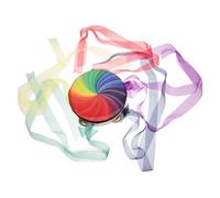 DECOMELODY Handheld Tambourine Drum with Ribbons for Adults and Portable Percussion Instrument for Dance Performances Church Party and Musical Education