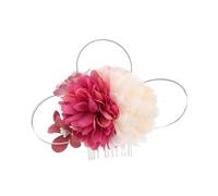 DECOMELODY Handmade Japanese Chrysanthemum Flower Hair Comb with Petal Design Secure Faux Floral Hair Clip for Kimono Geisha Wedding Party Traditional Festivals