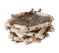 DECOMELODY Handmade Wooden Bird Nest Ornament Lightweight Decorative Straw Nest for Outdoor Garden Micro-landscape Scene with Realistic Detail and Diverse Colors