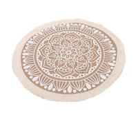 DECOMELODY Handwoven Cotton and Linen Placemat with Tassels Anti-scald Heat-resistant Tableware Mat for Dining Table Protection and Decoration Non-slip Rustic Style Suitable for Home and
