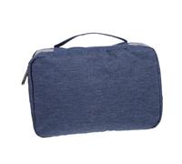 DECOMELODY Hanging Toiletry Bag Foldable Travel Organizer Large Capacity Unisex Makeup Storage Pouch for Business Trips with Wet and Dry Separation in Navy Blue