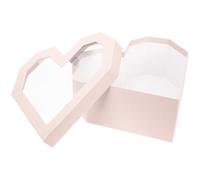DECOMELODY Heart Shape Flower Box with Window, Pink Valentine’S Day Rose Packaging Box for Floral Arrangements and Romantic Presents