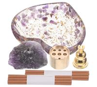 DECOMELODY Heart-shaped Crystal Incense Burner Holder with Removable Ash Collector Dual-use for Meditation and Yoga Elegant Natural Base for Incense Sticks Romantic Home Decor