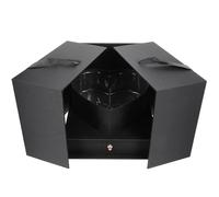 DECOMELODY Heart-shaped Valentine’s Day Flower Box, Black Fabric and Cardboard Rose Wrapping Case, Preserved Flower Storage Container for Romantic Packaging
