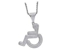 DECOMELODY Hip Hop Style Zircon Pendant Necklace for Wheelchair Users Fashion Chain Accessory for Men and Women Unique Neck Decor Gift for Casual and Costume Wear