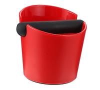 DECOMELODY Household Coffee Knock Box with Removable Bar Capacity Espresso Grounds Bin Non Slip Bottom Coffee Making Accessory for Home and Office Use Red
