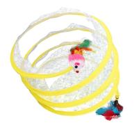 DECOMELODY Interactive Cat Tunnel for Indoor Cats with Hanging Mouse Engaging Kitten Plaything to Stimulate Natural Instincts Scratch and Bite Tunnel for Active Felines