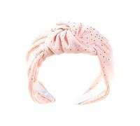 DECOMELODY Knotted Wide Brim Headband for Women Lightweight Stretchable Hair Hoop with Gold Dot Pattern Elegant Criss Cross Turban Hair Accessory Comfortable Non Slip Fashion Band for All