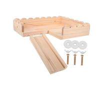 DECOMELODY Large Hamster Solid Wood Platform Tray Foundation Durable Cage Base for Hamsters Gerbils Sugar Gliders and Pets Easy to Install Playground Accessory Khaki Complete Set for Fun