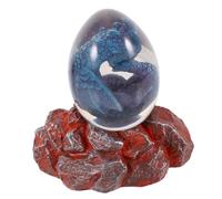 DECOMELODY Luminous Resin Dragon Egg with Lava Base Decorative Mythical Ornament for Adults and Smooth Edges Table Decor and Photo Prop