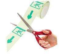 DECOMELODY Luminous Warning Sticker Self-illuminating Facility Label for Apartment Hallways Safety Paths Decal Sign with Easy Peel Adhesive for Caution and Direction