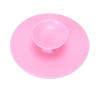 DECOMELODY Makeup Cleaner Pad Brush Scrubber Cleaning Hollow Silicone with Design for Flexibility Held Pink Hand