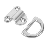 DECOMELODY Marine Ring Anchor Trailer Tie Downs D-ring for Trailer Cargo d Hook Ceiling Anchor Stainless Steel Folding Pad Eye Rv Pad Eye Silver