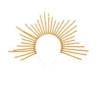 DECOMELODY Mary Crown Headband for Women Elegant Goddess Hair Hoop Plastic Hair Accessory for Beauty Pageants Banquets and Special Parties