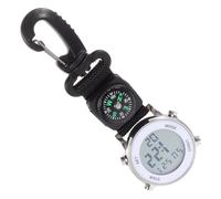 DECOMELODY Men's Electronic Pocket Watch Hanging Clip Lightweight Mini Size Outdoor Use Silver 13.5x4.2cm