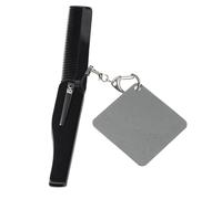 DECOMELODY Men's Folding Comb Keychain Mirror Styling Kit Fine Tooth Beard Comb Portable Travel Mirror for Grooming