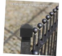 DECOMELODY Metal Fence Post Cap Dark Grey Matte Pyramid Finial Cover for Wood Posts Weather-resistant Deck Railing Guardrail Protection for Residential Schools and Tourist Areas
