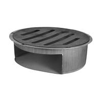DECOMELODY Metal Fire Pit Ash Tray with Handle for Wood Stove and Outdoor Cooking round Mesh Ash Holder and Spark Prevention Sturdy Wood Stove Accessory for Barbecues