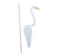 DECOMELODY Metal Flamingo Stake Garden Ornament White Decorative Flamingo Sign for Outdoor Lawn Beach Pointed Tip Easy to Install Garden Art Accent for Backyard and Farmhouse
