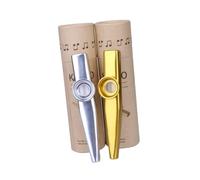 DECOMELODY Metal Kazoo for Music Lovers Gold Silver Musical Instruments with Paper Tubes Easy Learning Kazoo for Teens Adults for Guitar Ukulele Party Favors and